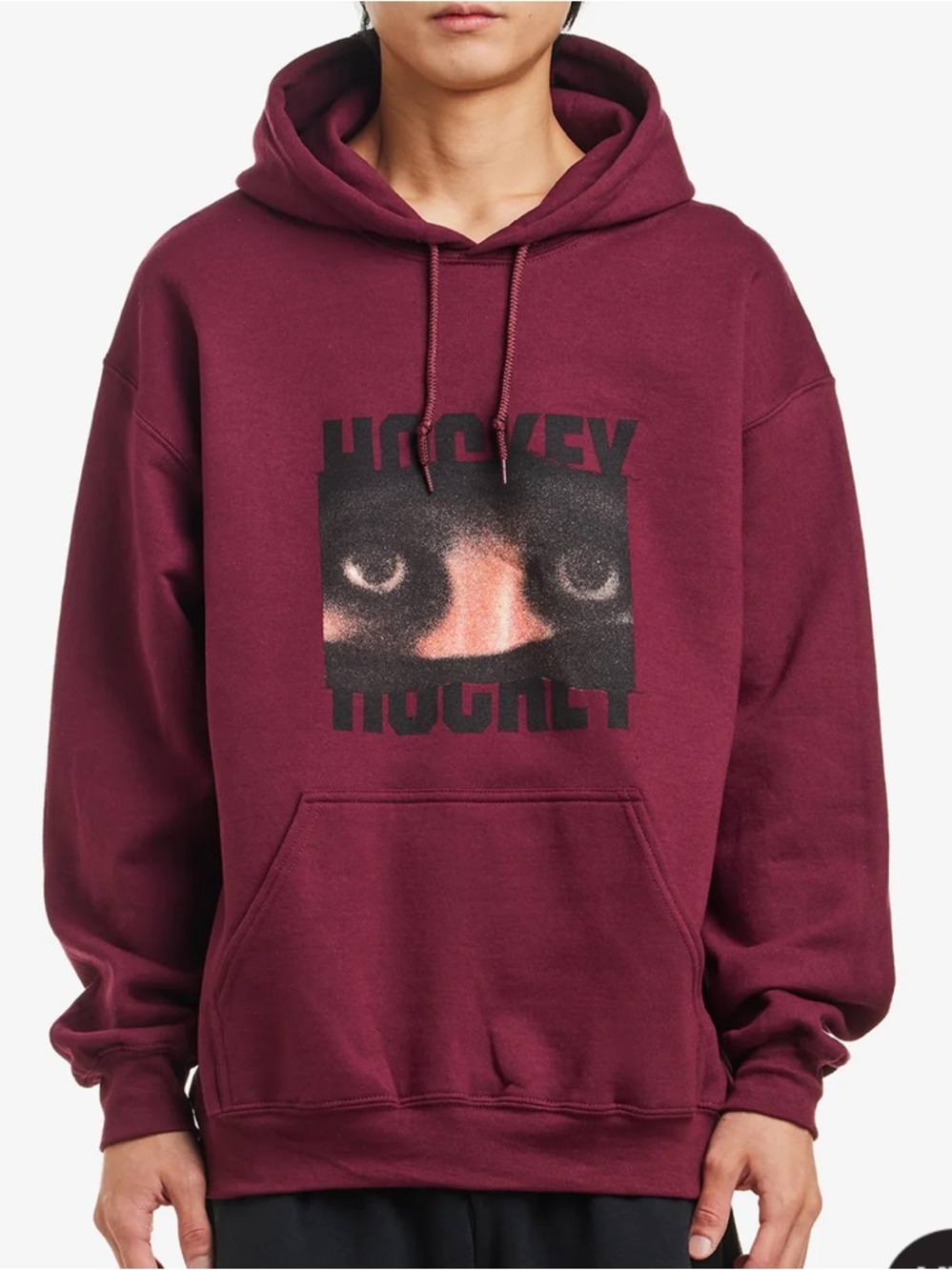 Hockey Men's Burgundy Crushed Hoodie Eyes Without a without a Face Hoodie Medium